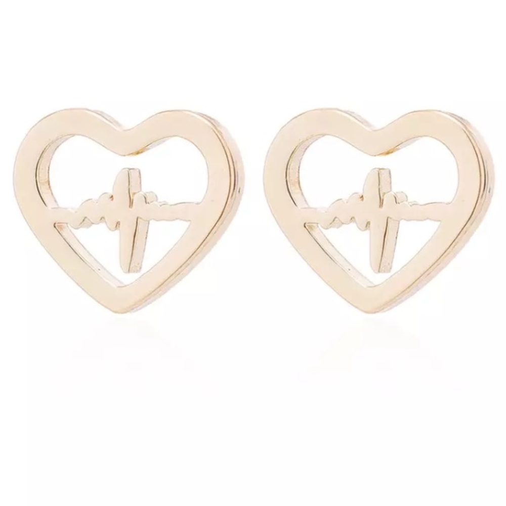 2/$10💛Gold heart cardio earrings💛